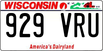 WI license plate 929VRU