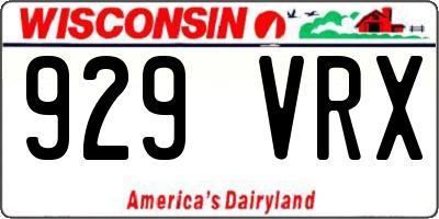 WI license plate 929VRX