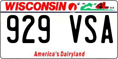 WI license plate 929VSA