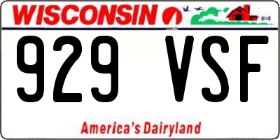 WI license plate 929VSF