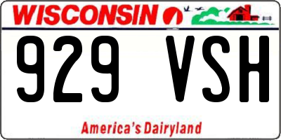 WI license plate 929VSH