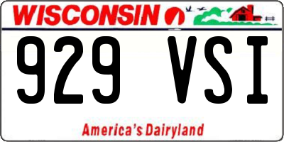 WI license plate 929VSI