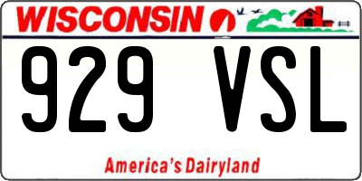 WI license plate 929VSL
