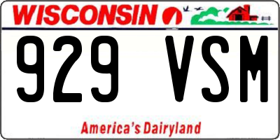 WI license plate 929VSM