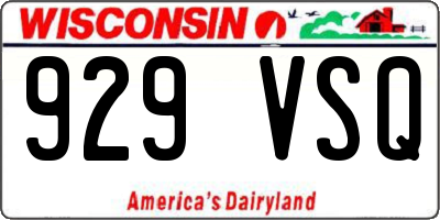 WI license plate 929VSQ