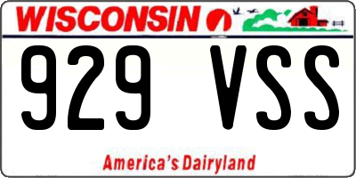 WI license plate 929VSS