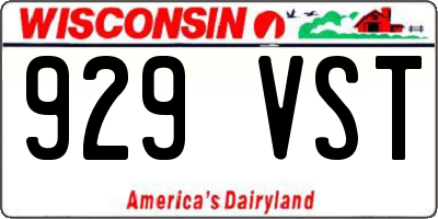 WI license plate 929VST