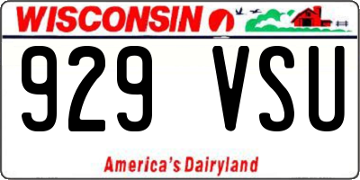 WI license plate 929VSU