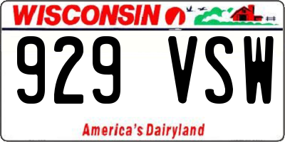 WI license plate 929VSW