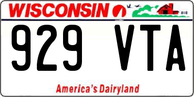 WI license plate 929VTA