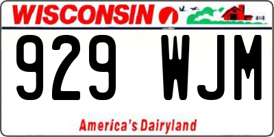 WI license plate 929WJM