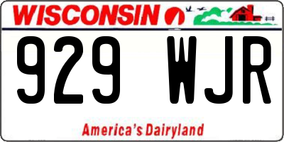 WI license plate 929WJR