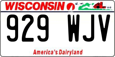 WI license plate 929WJV