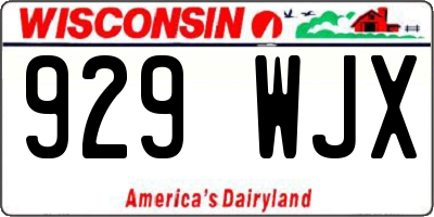 WI license plate 929WJX