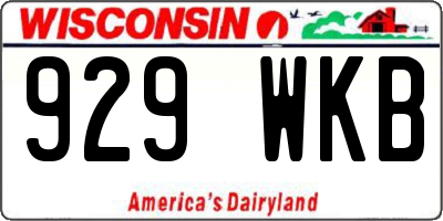 WI license plate 929WKB