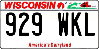 WI license plate 929WKL