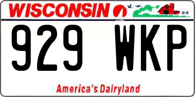 WI license plate 929WKP
