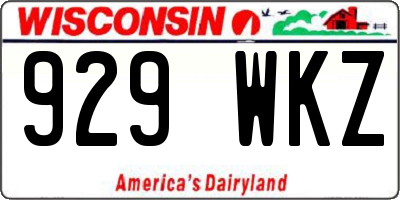 WI license plate 929WKZ