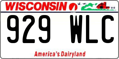 WI license plate 929WLC