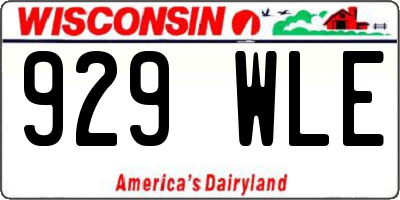 WI license plate 929WLE
