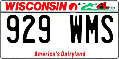WI license plate 929WMS