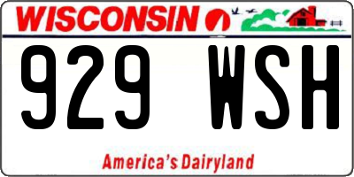 WI license plate 929WSH