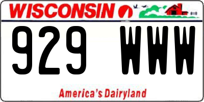 WI license plate 929WWW