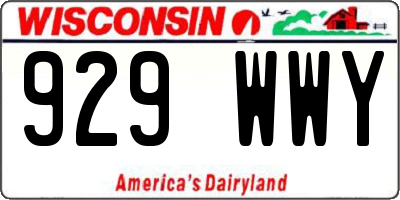 WI license plate 929WWY