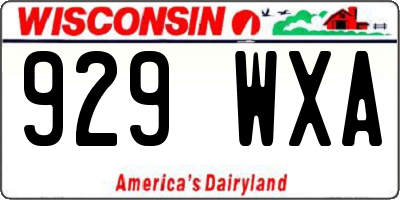 WI license plate 929WXA