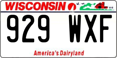 WI license plate 929WXF