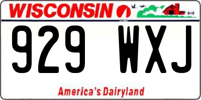 WI license plate 929WXJ