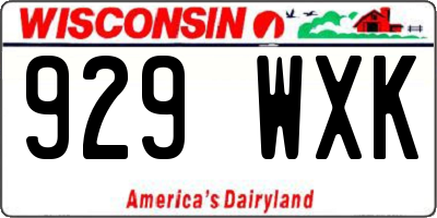 WI license plate 929WXK