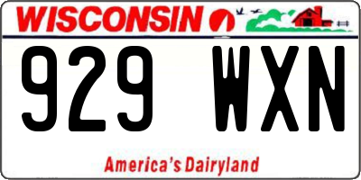 WI license plate 929WXN