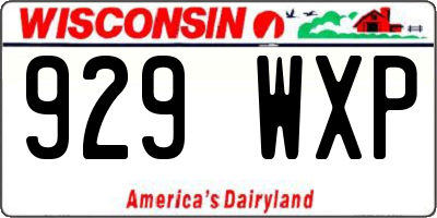 WI license plate 929WXP