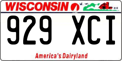 WI license plate 929XCI
