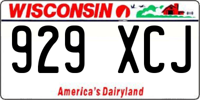 WI license plate 929XCJ