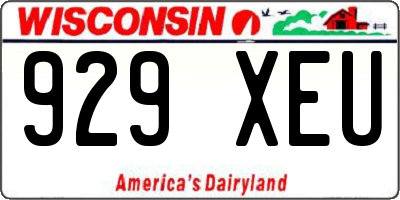 WI license plate 929XEU