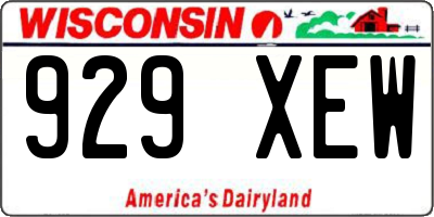 WI license plate 929XEW
