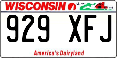 WI license plate 929XFJ