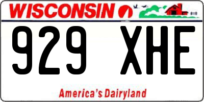 WI license plate 929XHE