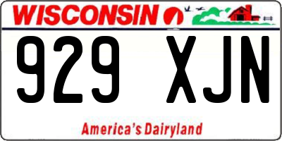 WI license plate 929XJN