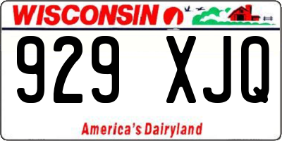 WI license plate 929XJQ