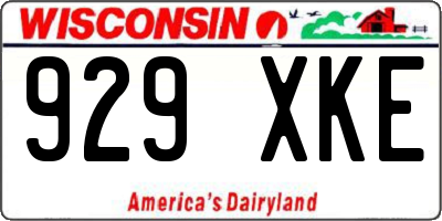 WI license plate 929XKE