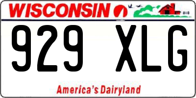 WI license plate 929XLG