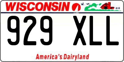 WI license plate 929XLL