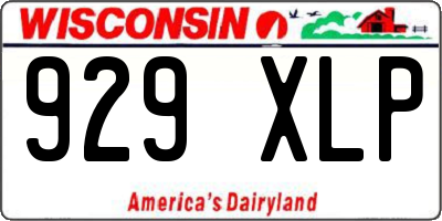WI license plate 929XLP