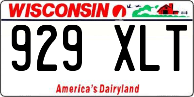 WI license plate 929XLT