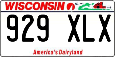 WI license plate 929XLX