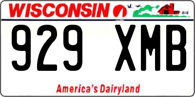 WI license plate 929XMB
