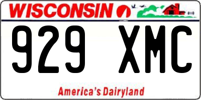 WI license plate 929XMC